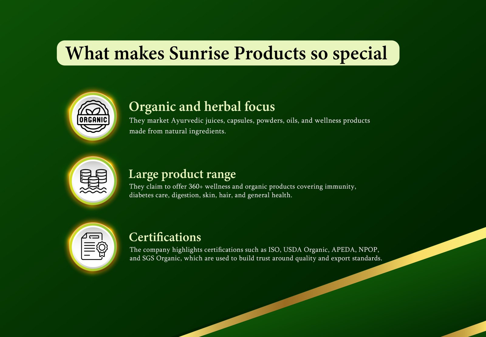 Sunrise Products so special