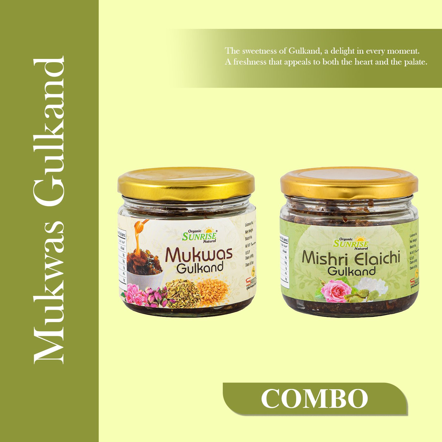 Refreshing Gulkand Combo – Mukwas Gulkand & Mishri Elaichi Gulkand | Sunrise Agriland