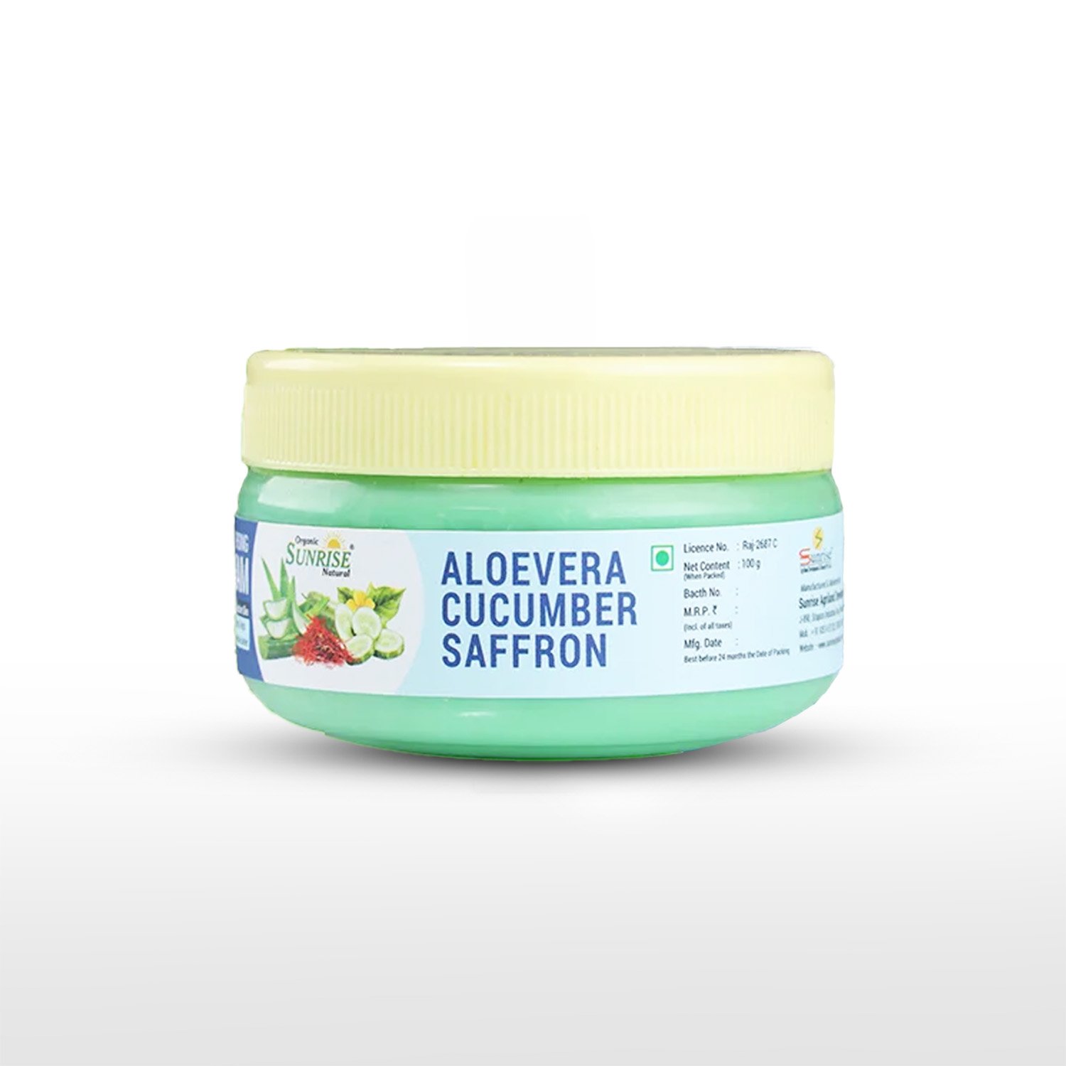 Aloe Vera Cucumber Saffron Cream – Skin Brightening, Hydration & Natural Glow Moisturizer | Sunrise