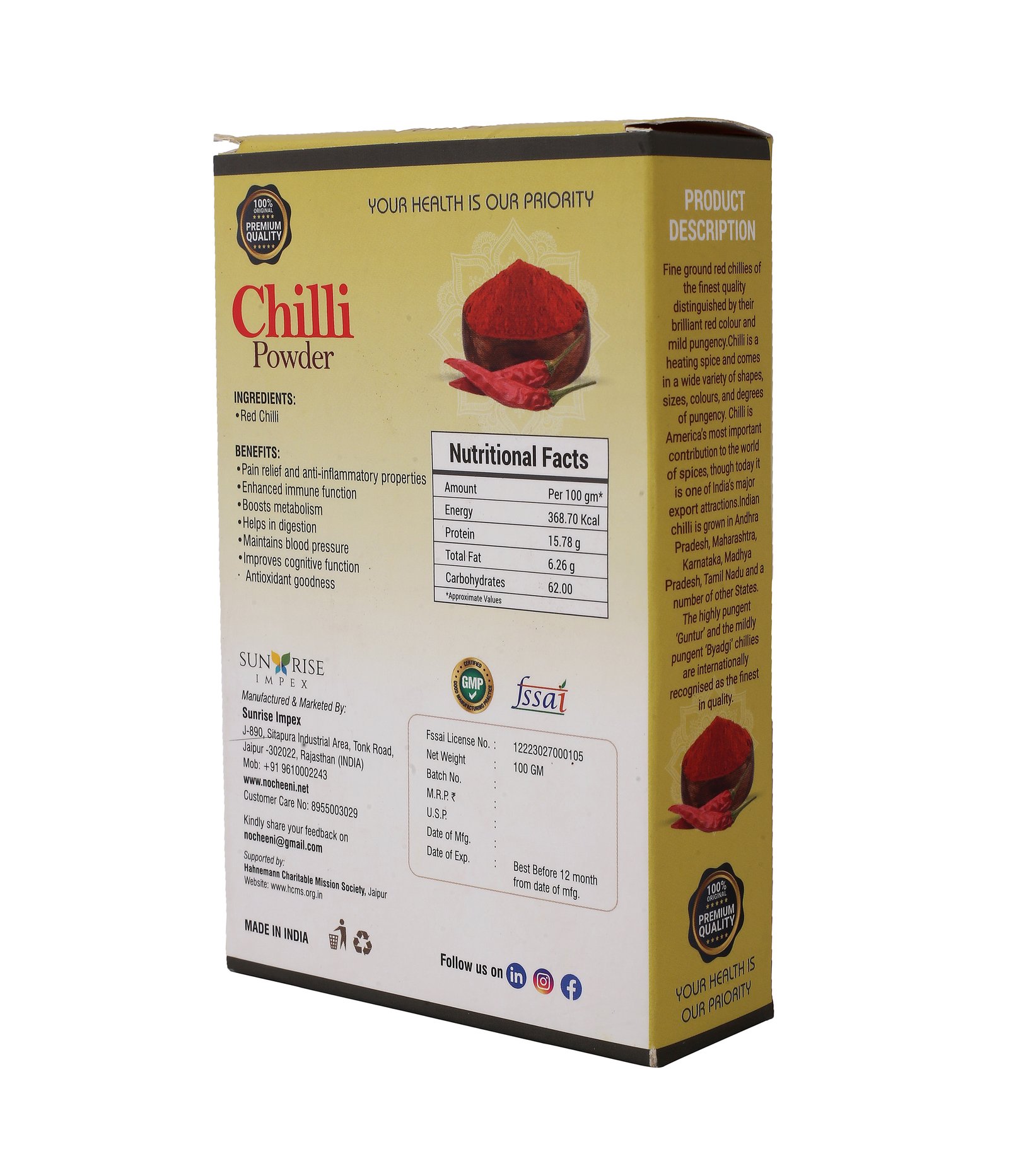 Chilli Powder – Pure & Authentic Red Mirch Powder | Sunrise Agriland