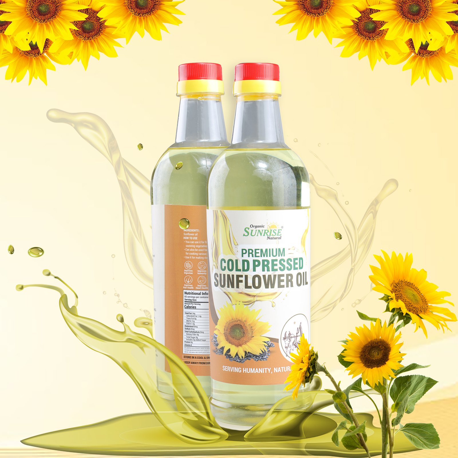 Cold Pressed Sunflower Oil – Light, Healthy & Heart-Friendly Cooking Oil | Sunrise Agriland