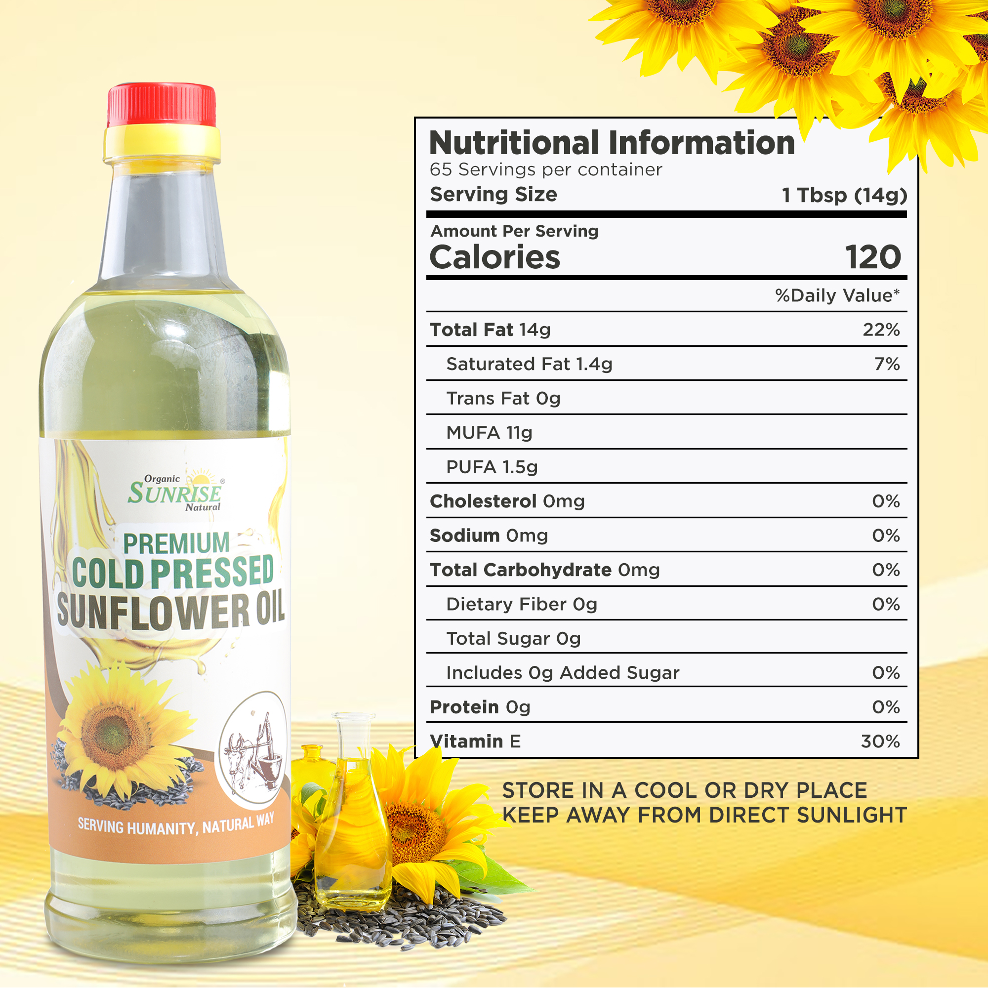 Cold Pressed Sunflower Oil – Light, Healthy & Heart-Friendly Cooking Oil | Sunrise Agriland