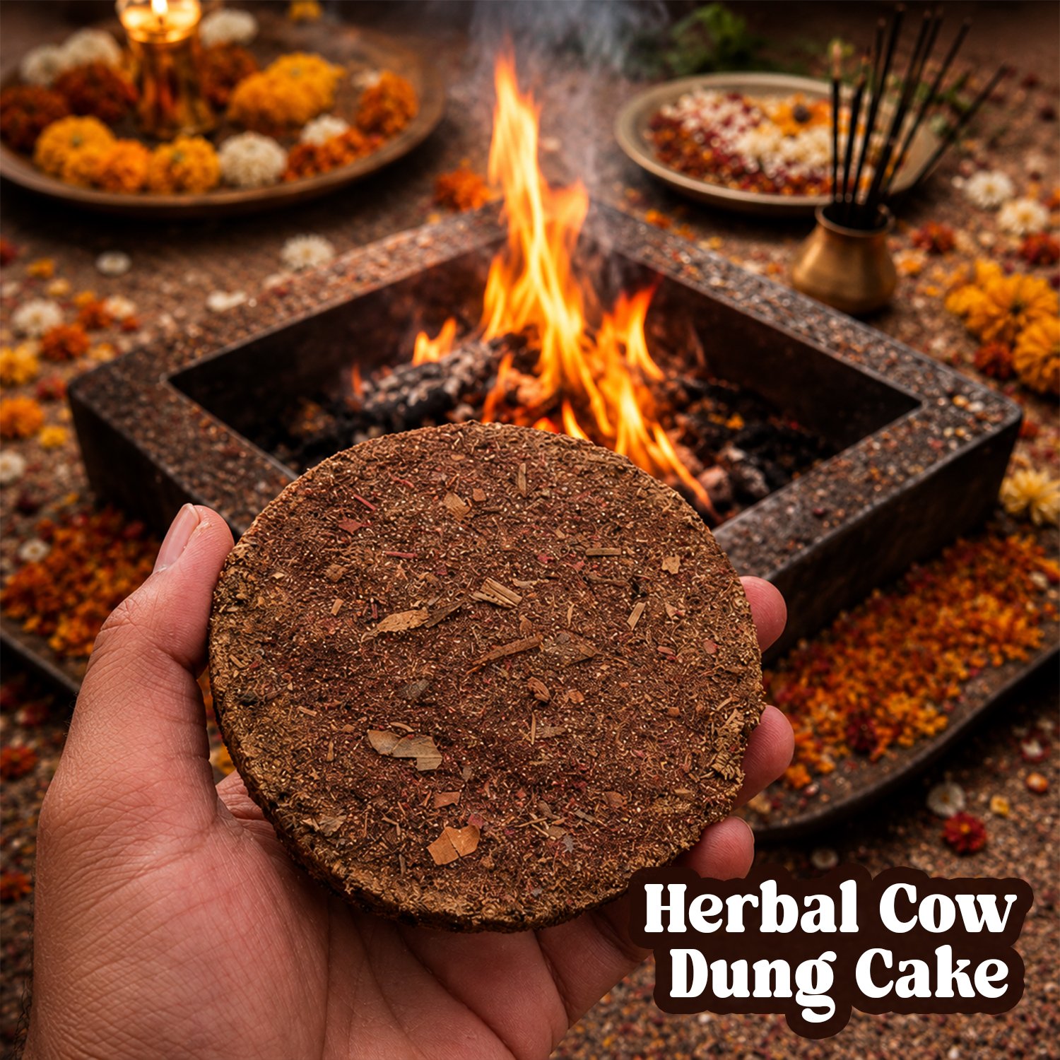 Cow Dung Mini Cake (Gobar Kande) – Natural Havan & Puja Fuel | Sunrise Agriland