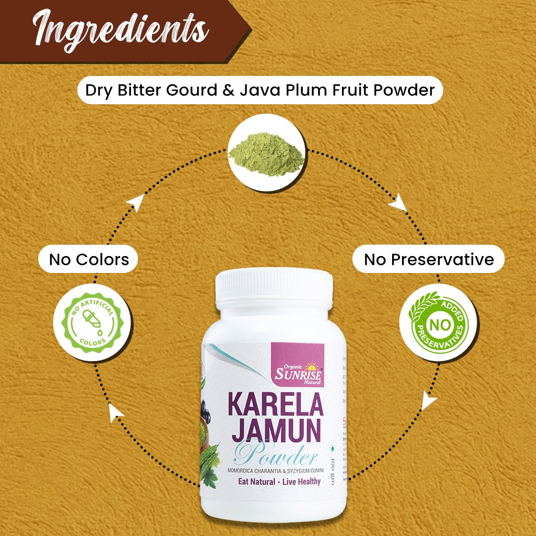 Karela Jamun Powder – Sugar Balance, Digestion & Metabolism Support | Sunrise Agriland