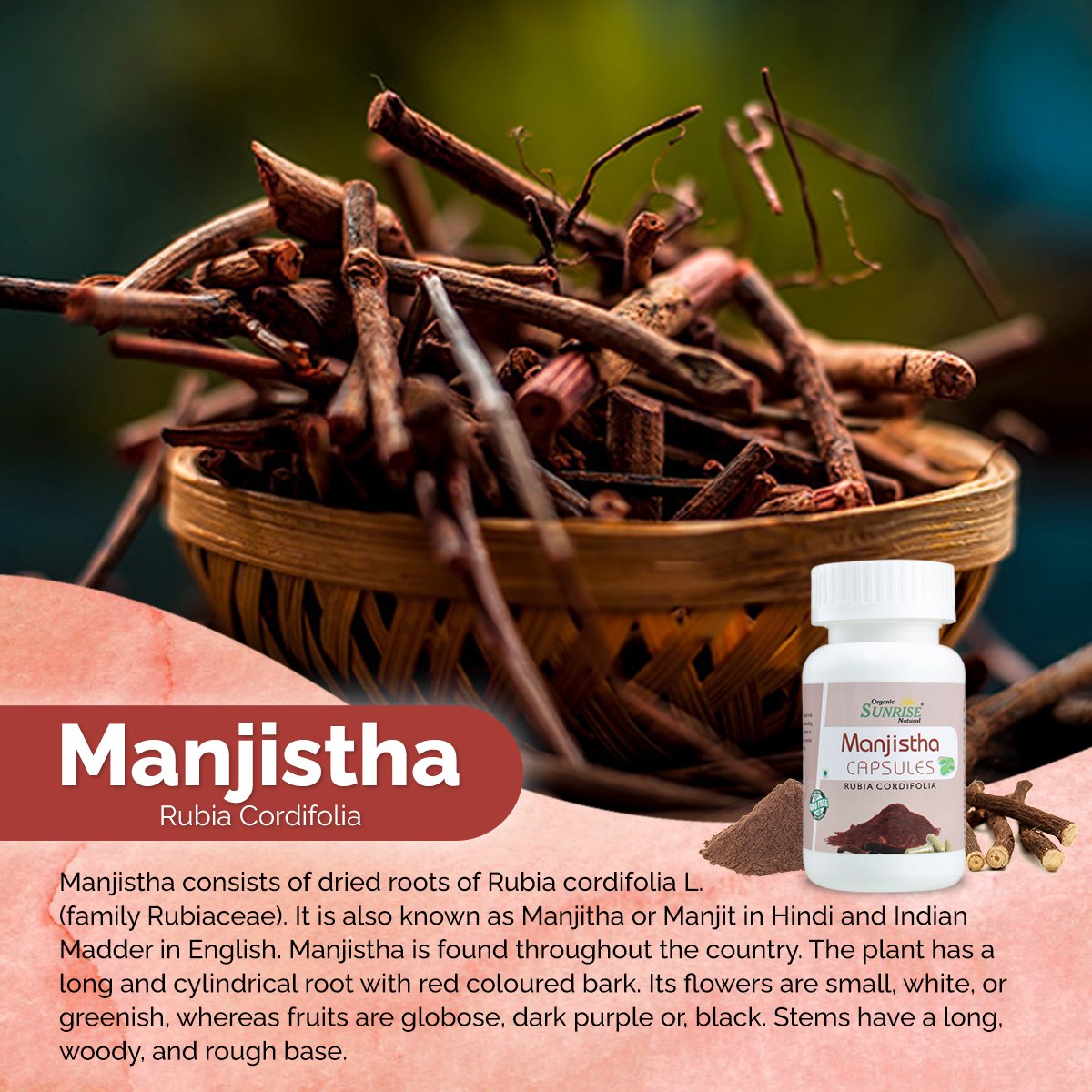 Manjistha Capsules – Skin Glow, Blood Purification & Detox Support | Sunrise Agriland