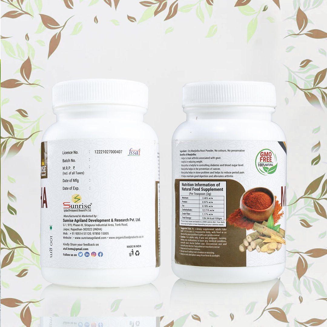 Manjistha Powder – Skin Detox, Glow & Acne Support | Sunrise Agriland