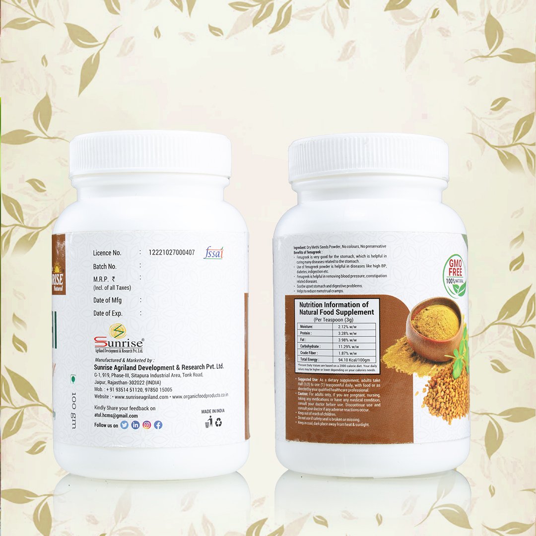 Methi Powder – Digestion, Sugar Balance & Metabolism Support | Sunrise Agriland