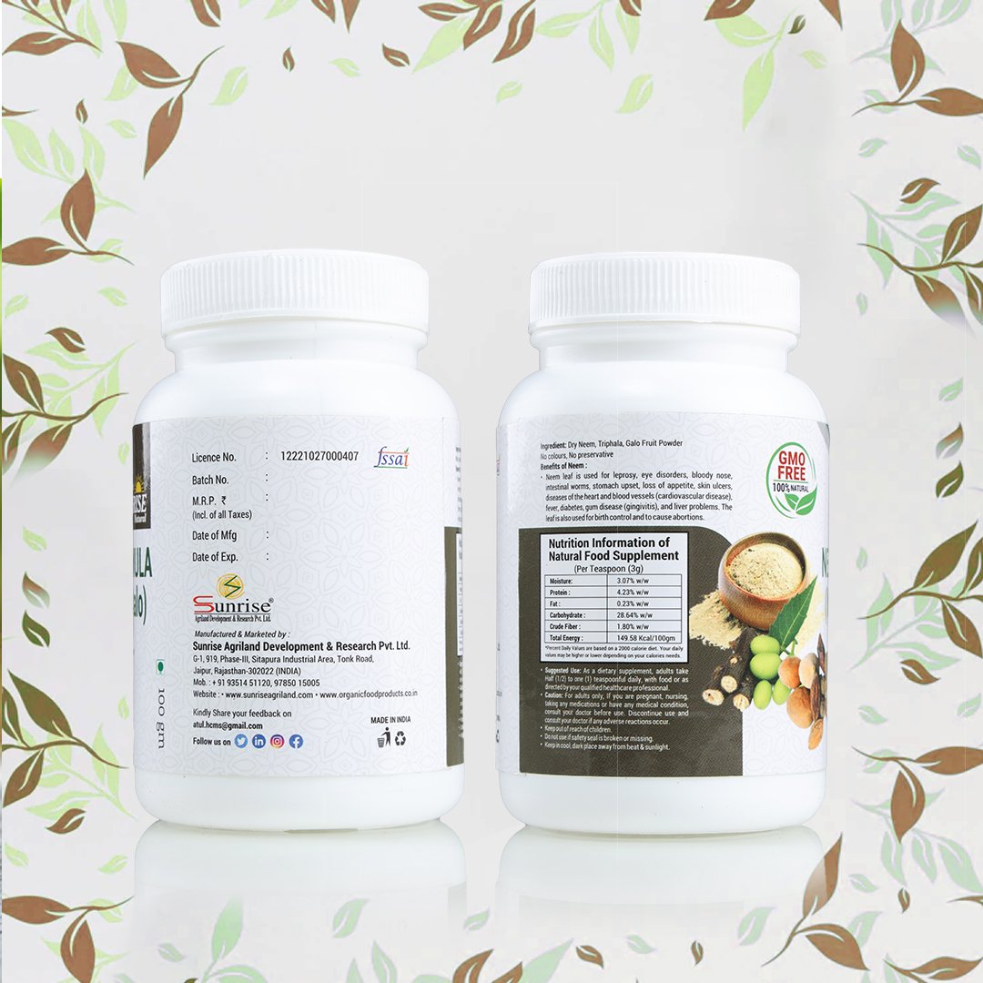 Neem Powder – Ayurvedic Blood Purifier, Skin Detox & Acne Care | Sunrise Agriland
