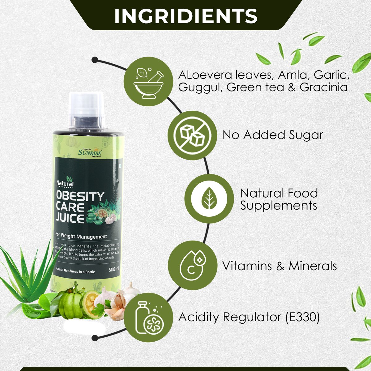 Obesity Care Juice – Ayurvedic Weight Management & Fat Burn Support Drink | Sunrise Agriland