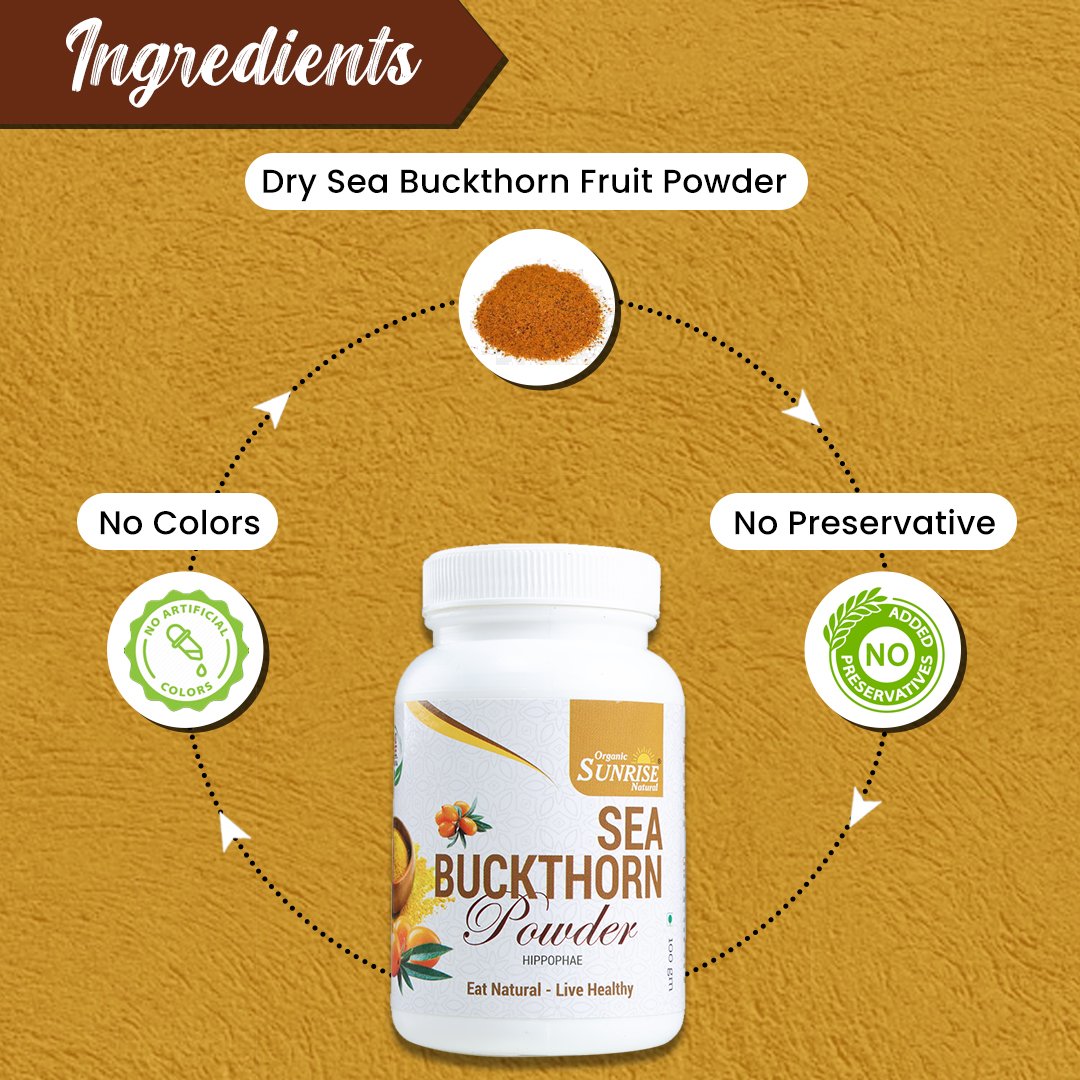 Sea Buckthorn Powder – Skin Glow, Immunity & Anti-Aging Support | Sunrise Agriland