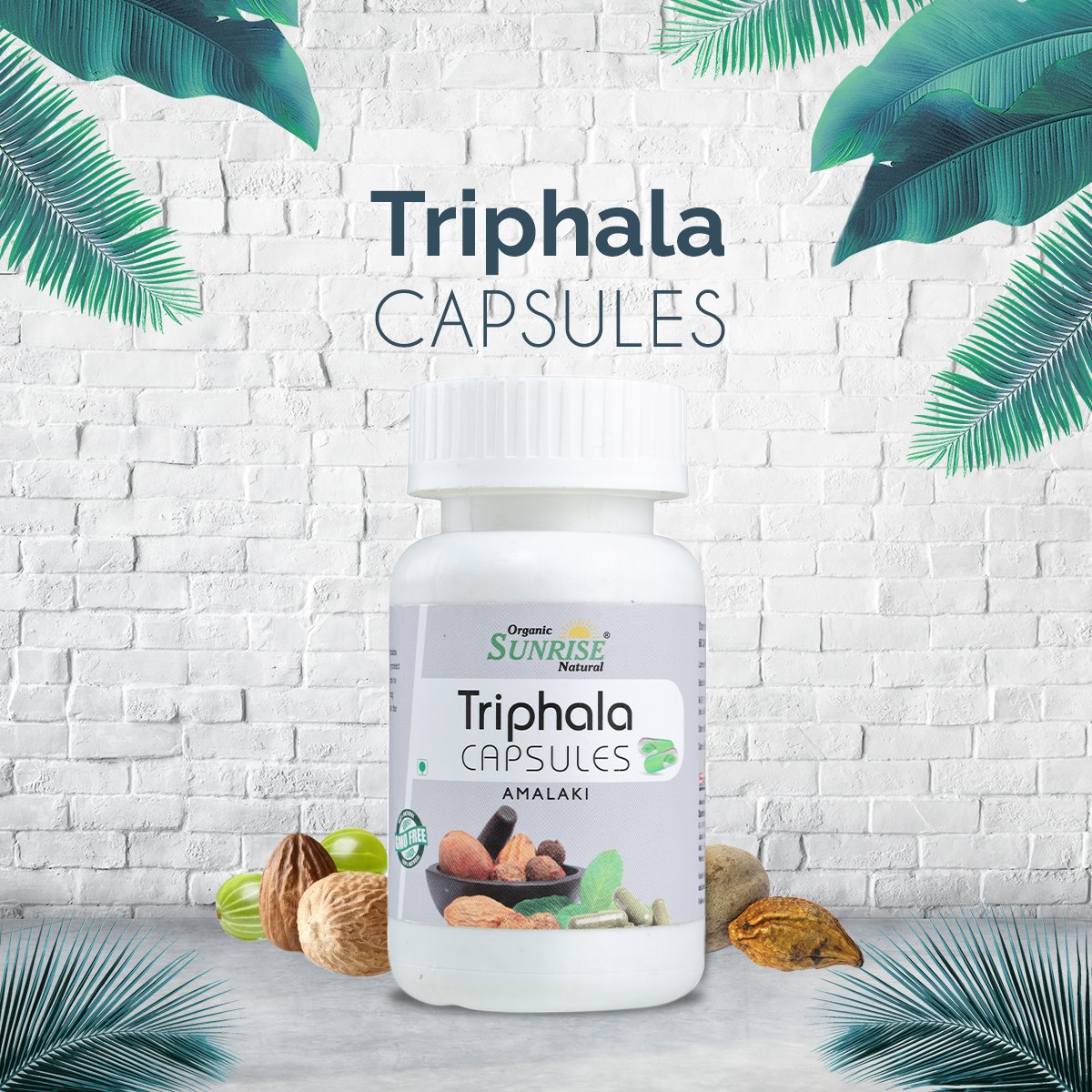 Triphala Capsules – Digestion, Gut Cleanse & Regularity Support | Sunrise Agriland
