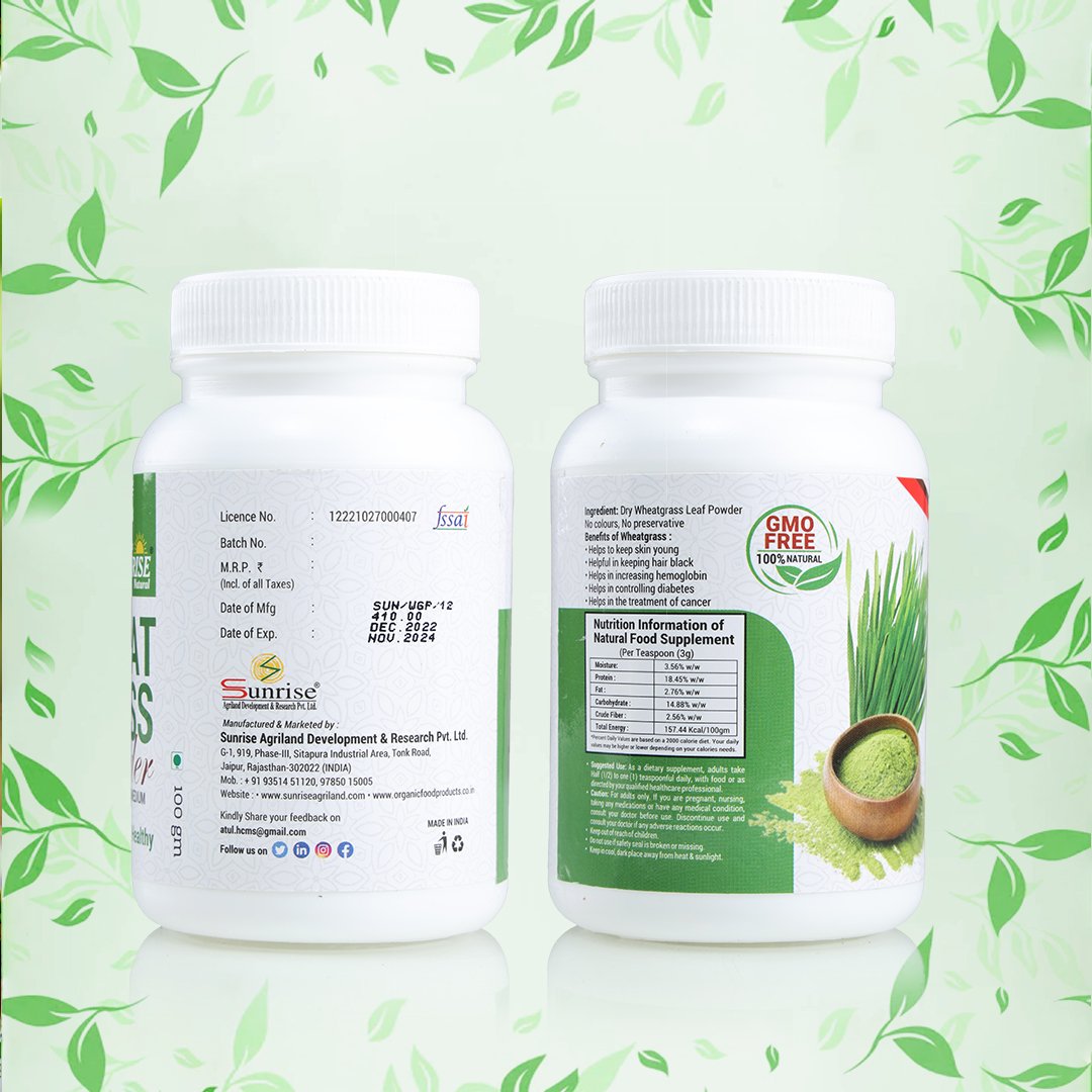 Wheat Grass Powder – Green Superfood for Detox, Energy & Immunity | Sunrise Agriland