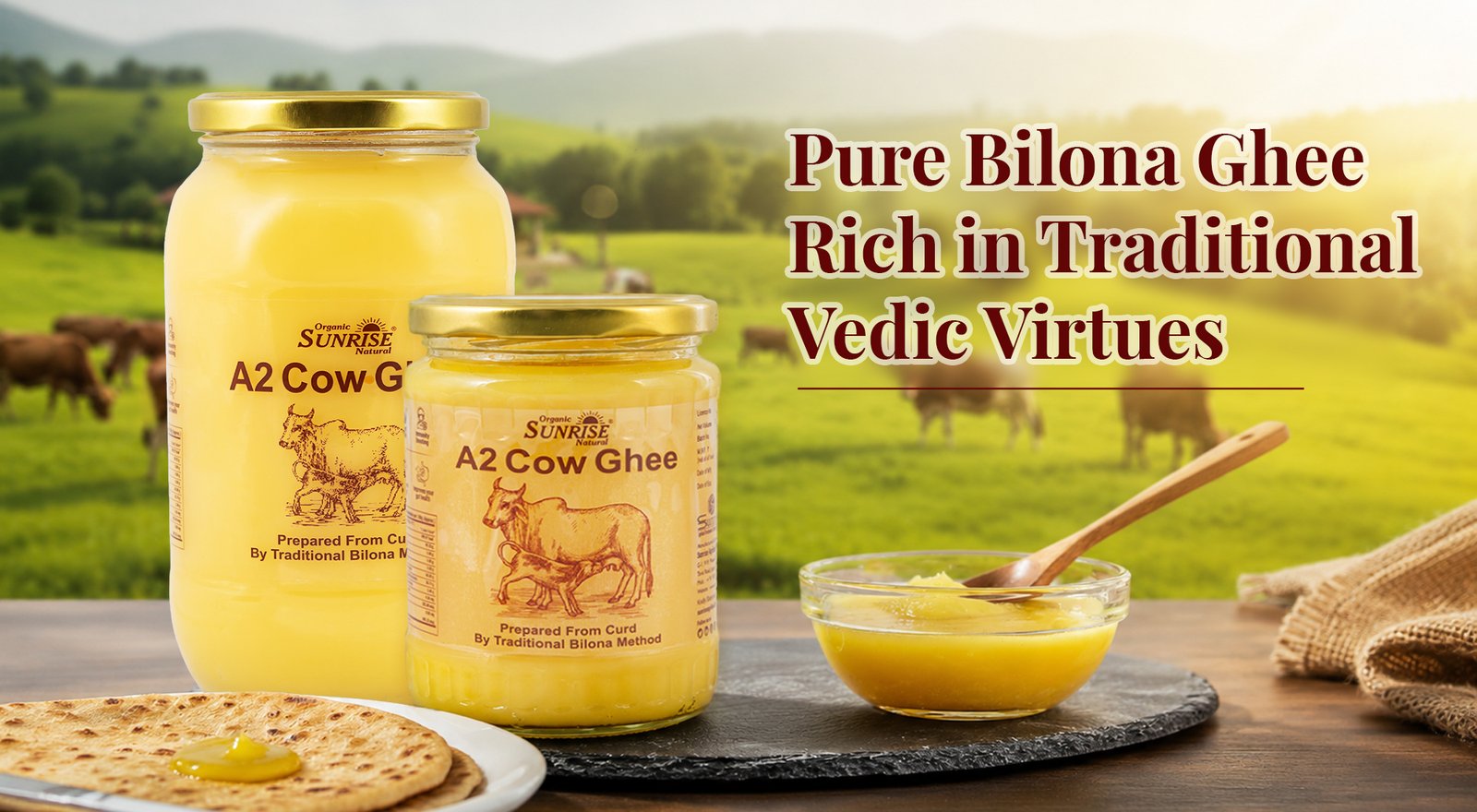 A2 Desi Cow Ghee (Bilona Method) – 100 Pure & Organic | Sunrise Agriland